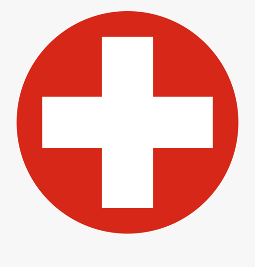 A white plus sign in a red circle - a symbol for Emergency